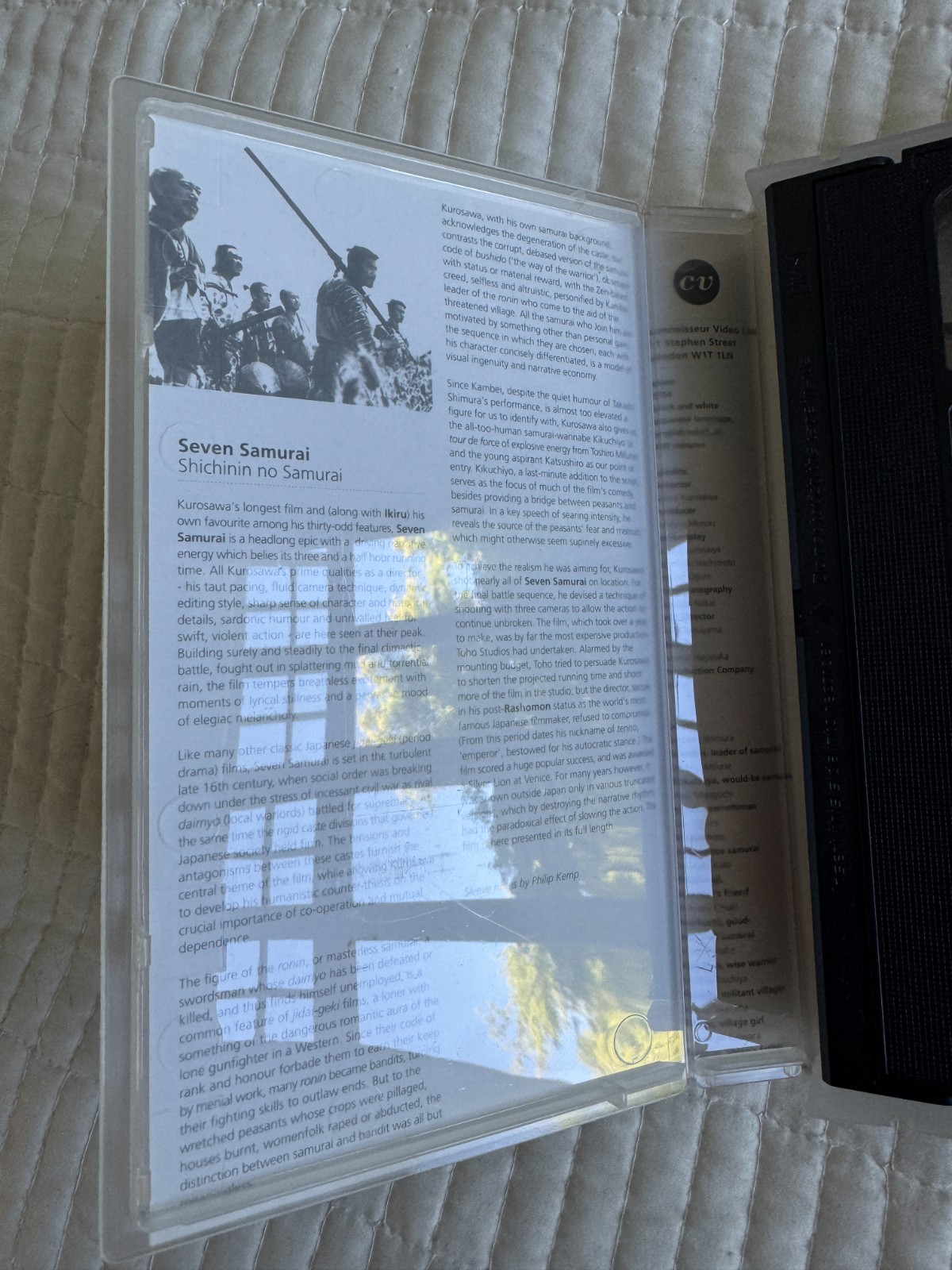 Seven Samurai BFI Connoisseur Video VHS CR220 Kurosawa 190mins Booklet image 5