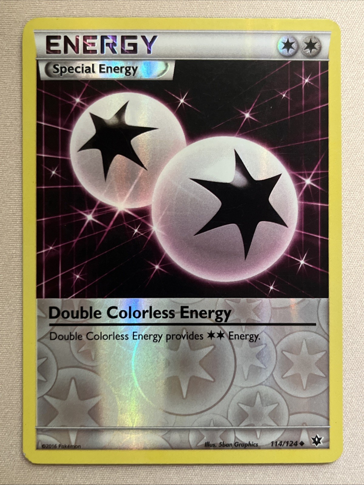 Pokemon Card Double Colorless Energy Reverse Holo (114/124) Fates Collide *LP*