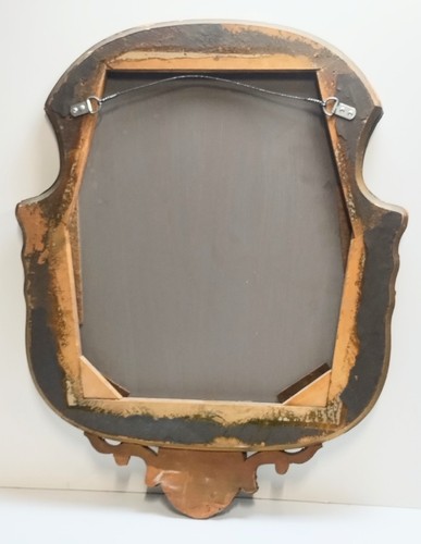 Antique Art Deco Era 1930s Painted Gesso Etched Glass W Couple Wall Mirror 28x22 - Picture 19 of 20