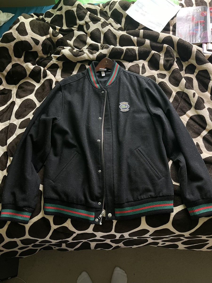 ジャケット・アウター Supreme Lacoste wool varsity jacket Supreme Lacoste Wool Varsity Jacket Size Large Black SS18J3 SS18