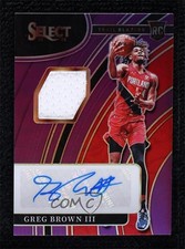 2021-22 Panini Select Rookie Jersey Purple Prizm 37/99 Greg Brown III Auto 02sw