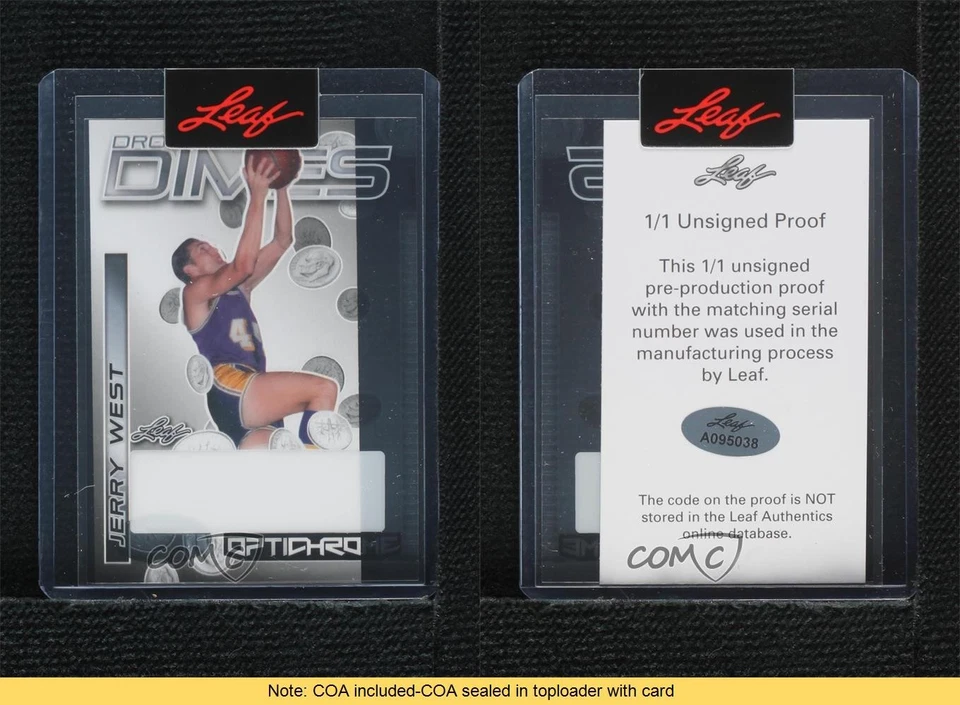 2022 Leaf Optichrome Pre-Production Proof Clear Unsigned 1/1 Jerry West READ 7y2 - Image 3 of 3