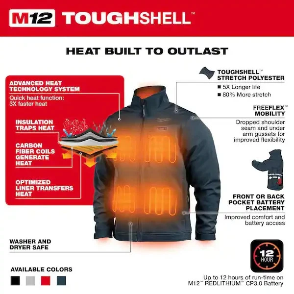 Milwaukee Tool Men's Heated Jacket, Navy Blue size Medium 204BL-21M - product detail image 3