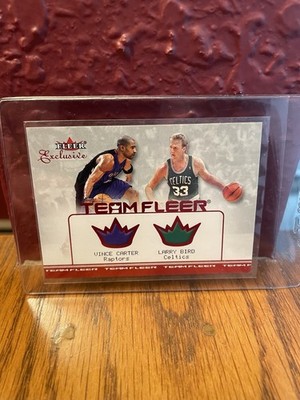 2001-02 Fleer Exclusive #1 Vince Carter/Larry Bird TEAM FLEER Insert     