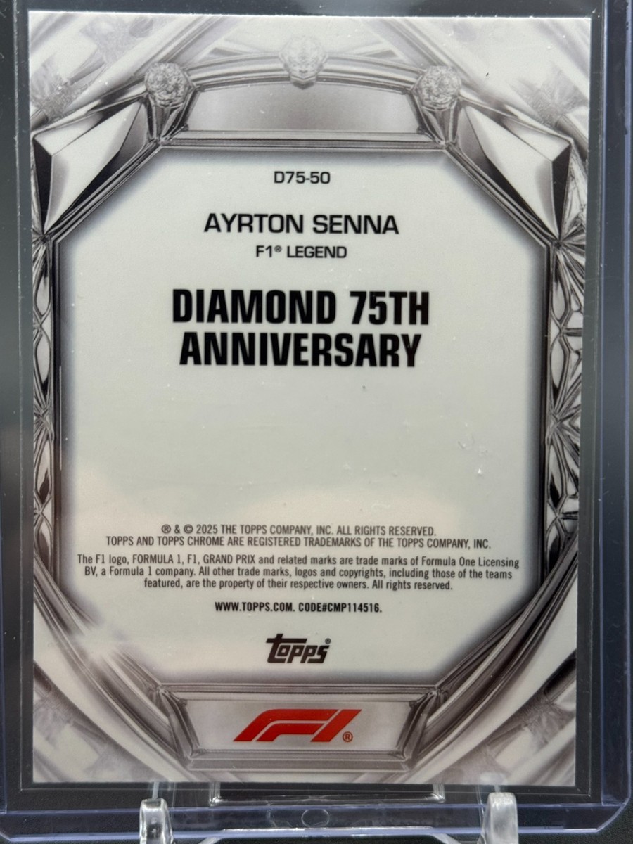 2025 Topps Chrome F1 Ayrton Senna Diamond 75th Anniversary Blue