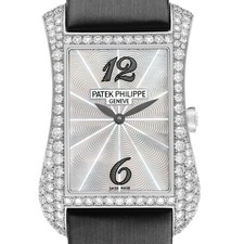 Patek Philippe Gondolo White Gold Mother of Pearl Diamond Watch 4973G 4973
