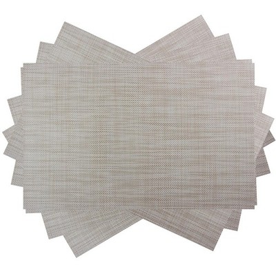 Table Mats Placemats Set of 6 Washable Easy to Clean PVC Beige Place Mats
