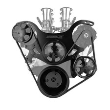 Chevy Bbc 454 Aluminum Complete Serpentine Engine Pulley Kit Black