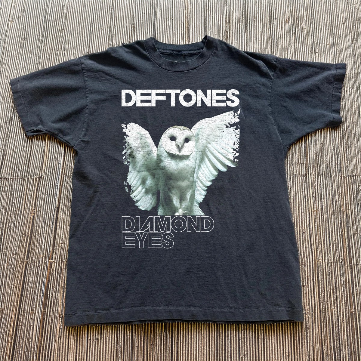 Vintage Deftones Diamond Eyes Owl Graphic Black Cotton T-Shirt Sizes S-5XL