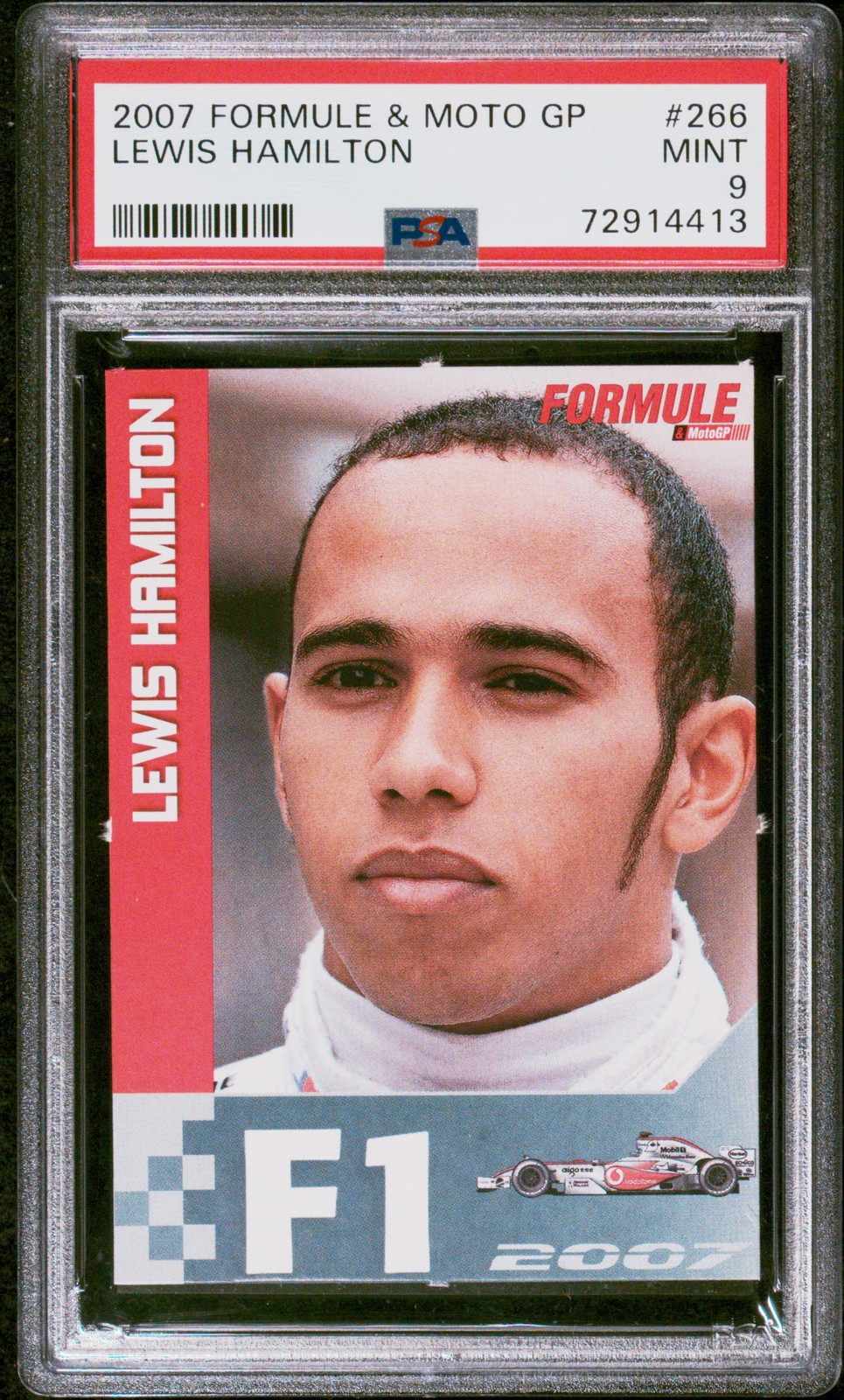 2007 FORMULE & MOTO GP #266 LEWIS HAMILTON ROOKIE RC PSA 9