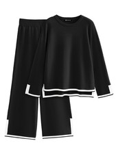 Petite Lounge Sets for Women Long Sleeve Sweater Pajama Sets Sweatsuits 2 Pie...