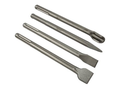 4 Tlg. SDS Max Meissel Set 250 mm Meißel Kanal Spitz Flach Breit