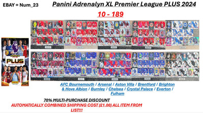 Panini Adrenalyn XL Plus 2024 Premier League Karten 23/24 Base Cards #10 - #189