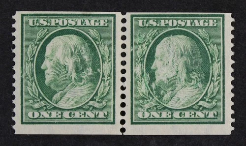 CKStamps: US Stamps Collection Scott#387 1c Franklin Mint H OG 24 1/2mm