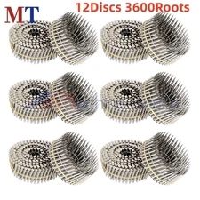 3600Pack 1-1/2” ×.09” Ring Shank Stainless Steel Siding Nails 15Degree Wire Coil