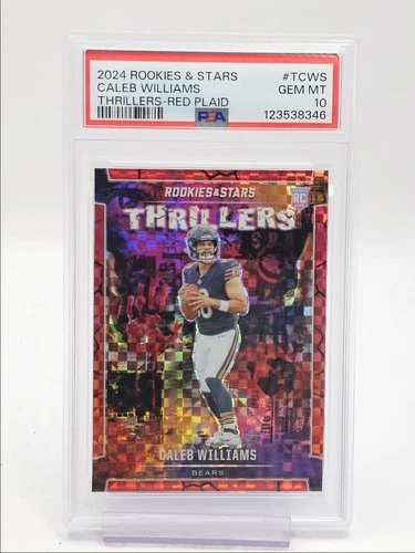 CALEB WILLIAMS 2024 ROOKIES & STARS THRILLERS ROOKIE RED PLAID RC PSA 10 Q0004