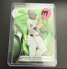 Topps 2025 Chrome Black Jackson Chourio Brewers #98 Green Serial Numbered /99