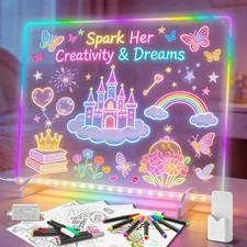 Lumiboard Led Drawing Board with 8 Colors, 13"x10" Acrylic Dry Light Yellow