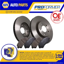 Vented Brake Discs and Pads Front Proformer PBD8427+PBP7599 fits NISSAN