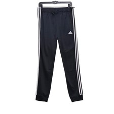 Adidas Jogger Pants Womens Small Black 3-Stripe Tricot Athletic Activewear