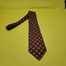 A Foxx Ltd. BURGANDY GOLD 100% Silk Tie, Made in USA 57 Inches, 3.75" at Width