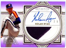 Nolan Ryan 2022 Topps Definitive Collection Purple Patch Auto Card #DARC-NR 2/5