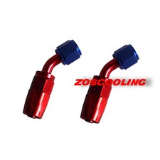 2Pcs Aluminum AN6 Hose End Fitting Straight 45 Degree Reusable Swivel