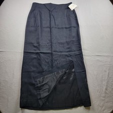 Jordan & Cole Black Long Skirt Wool Blend Back Zip Made in USA Size 8