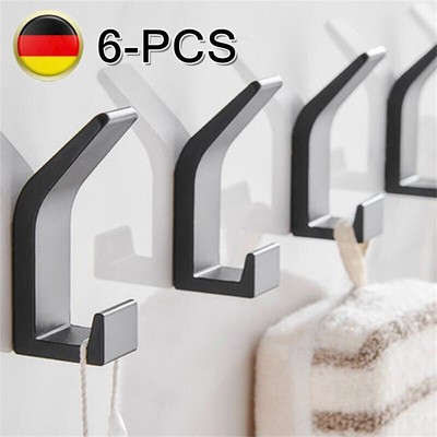 5 Stück Dekorative Kleiderhaken Aus Schwarzem Gusseisen – Doppelhaken Für Wandmontage, Ideal Für Jacken, Handtücher & Hüte