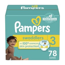 Pampers Swaddlers Diapers, Size 3 13-26 lbs , 78 Count, 3, White