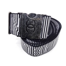 NO TARIFF Chanel Luggage Strap Black Whites B16 S 2882657