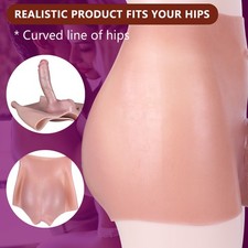 Realistic Silicone Enhancement Pants High Waist Extension Sleeve Briefs For Men