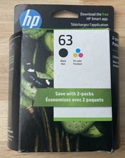 HP 63 Black Tri-Color Ink Cartridges EXP 06/2026 Factory Sealed 