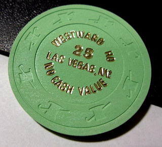 WESTWARD HO HOTEL CASINO 25 NCV hotel casino gaming poker chip Las Vegas NV