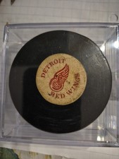 Detroit Red Wings Puck Converse Art Ross Tyer CCM NHL Used Played Vintage Rare 