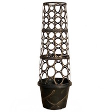 Tower Pot Flower Planter with Trellis Frame