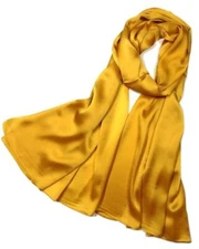 Shanlin Silk Feel Long Satin Patterned & Solid Color Scarves for Women in Gif...