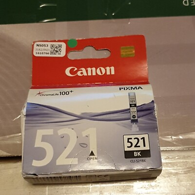 Canon 521 Black Genuine Original Ink Cartridge CLI-521BK BOXED