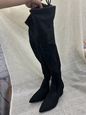 Women's Greta Tall Dress Boots - A New Day Black 8 Ladies