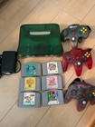 Nintendo 64 N64 game console Clear Blue Japan tested working controller Damaged