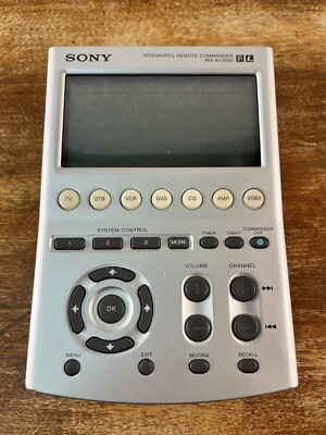 SONY (RM-AV3000) Integrated 18 Component Universal Remote Commander