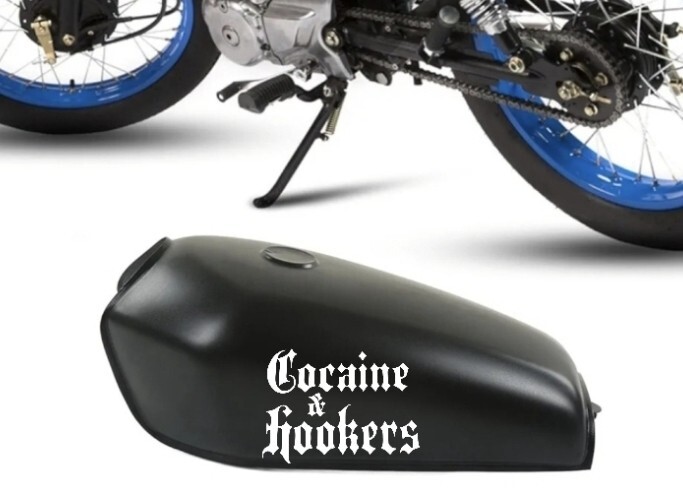Cocaine & Hookers X2 Motorcycle Tank Vinyl Decal Stickers Bobber ...