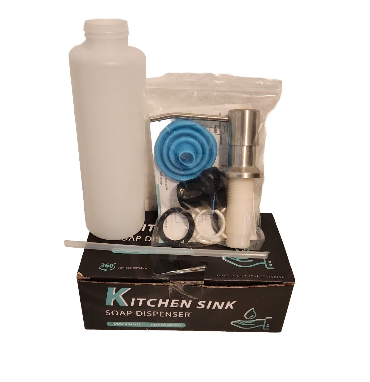 Soap Dispenser for Kitchen Sink Stainless Steel (Brushed Nickel) Refill from Top-image