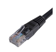 Image of 0.5m Cat5e RJ45 Black U/UTP PVC 24AWG Flush Moulded Booted Patch Lead