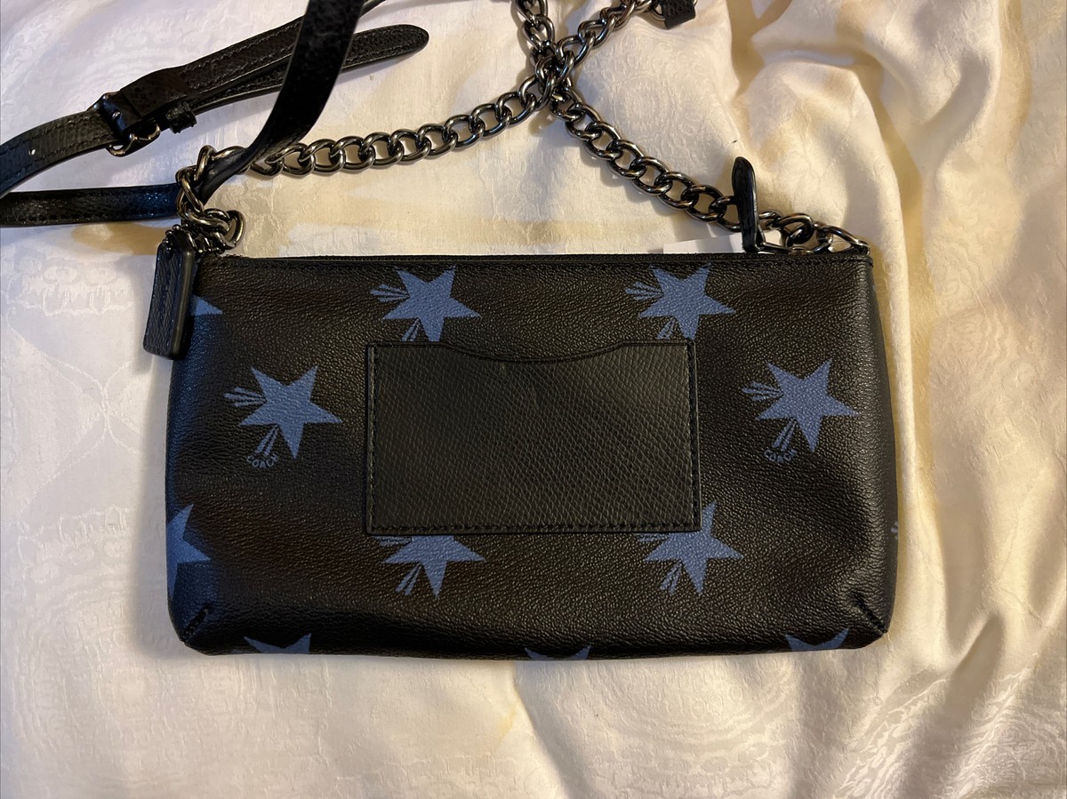 希少✨COACH Star Canyon Handbag BLACK BLUE Coach F35877 Star Canyon Quinn Crossbody Shoulder Bag