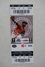 SAN FRANCISCO GIANTS VS ROCKIES 7/5/2016 FULL TICKET ~ SANTIAGO CASILLA