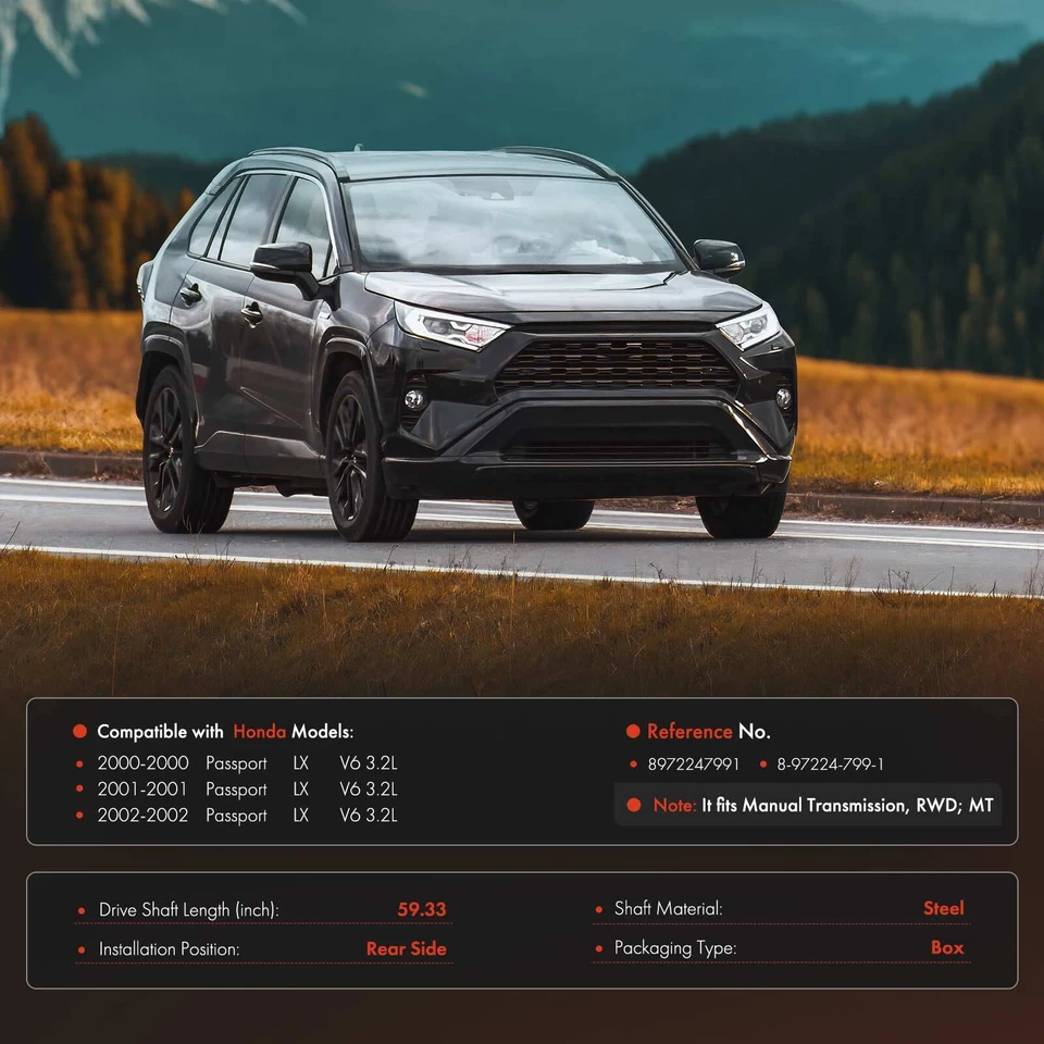 Conjunto de eje de transmisión lateral trasero para Honda Passport LX 2000 2001 2002 3,2 L TRACCIÓN TRASERA MT Foto 2 de 4