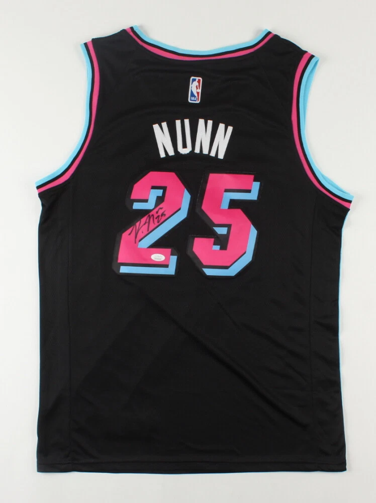 Kendrick Nunn Signed Heat Black Miami Vice Custom Nike Style Jersey JSA COA