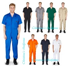Short Sleeve Coverall Jumpsuit Boilersuit Protective Work Gear XS to 4XL REGULAR