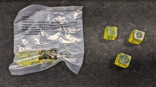 Heroquest: Jungles of Delthrak Promo Dice Gen Con 2024 - Set of 3 Dice Per Item